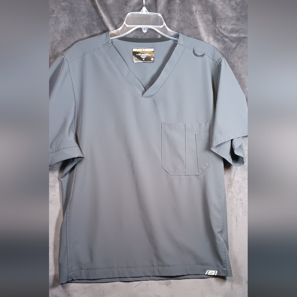 Skechers Men's Charcoal Short Sleeve Scrub Size M